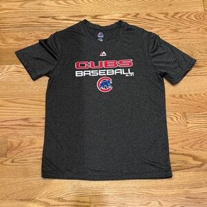 Majestic Dark Gray Cubs Baseball Tee